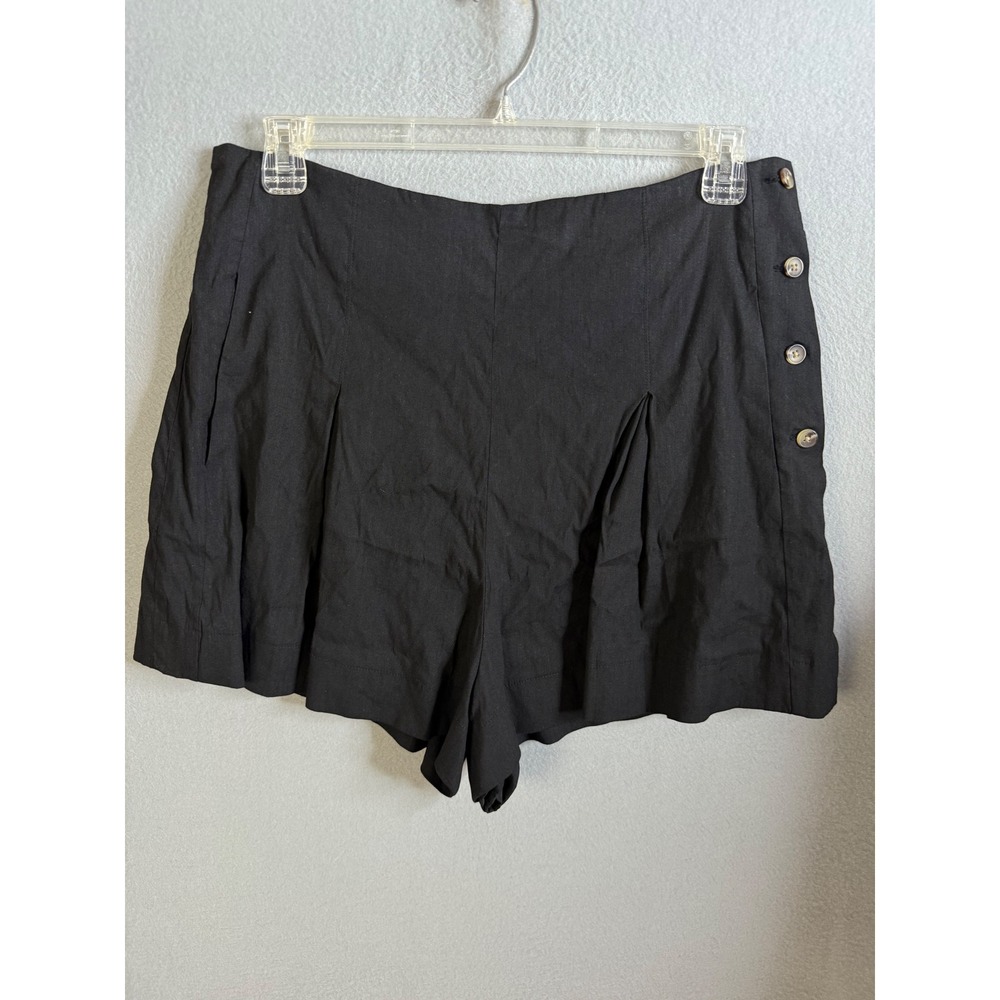 Vince Shorts Women's 14 Linen Blend Pleated Button Accent‎ Career Casual